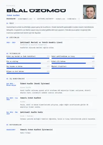 Kuaför Cv Örnekleri cv indir